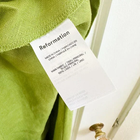 Reformation | Selia 100% Linen Maxi Dress in Avocado Green - Picture 8 of 8